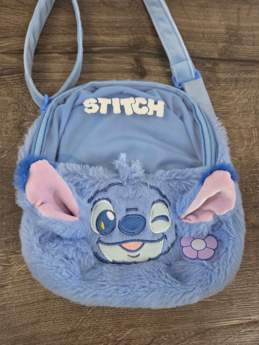 Miniso Stitch Inspired Plush Crossbody Bag - Picture 2 of 6
